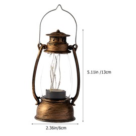 Operitacx 2 Stück Vintage Kerosin-Laterne 12 7 cm Elektronische Led-Hurrikan-Laterne Camping-Wanderlaterne Tischlampe Batteriebetrieben Für Innen-Party Zuhause Tischlicht-Dekorationen