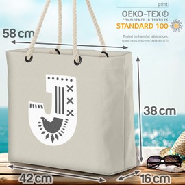 VOID J Dekorative Buchstaben Strandtasche Shopper 58x38x16cm 23L XXL Einkaufstasche Tasche Reisetasche Beach Bag