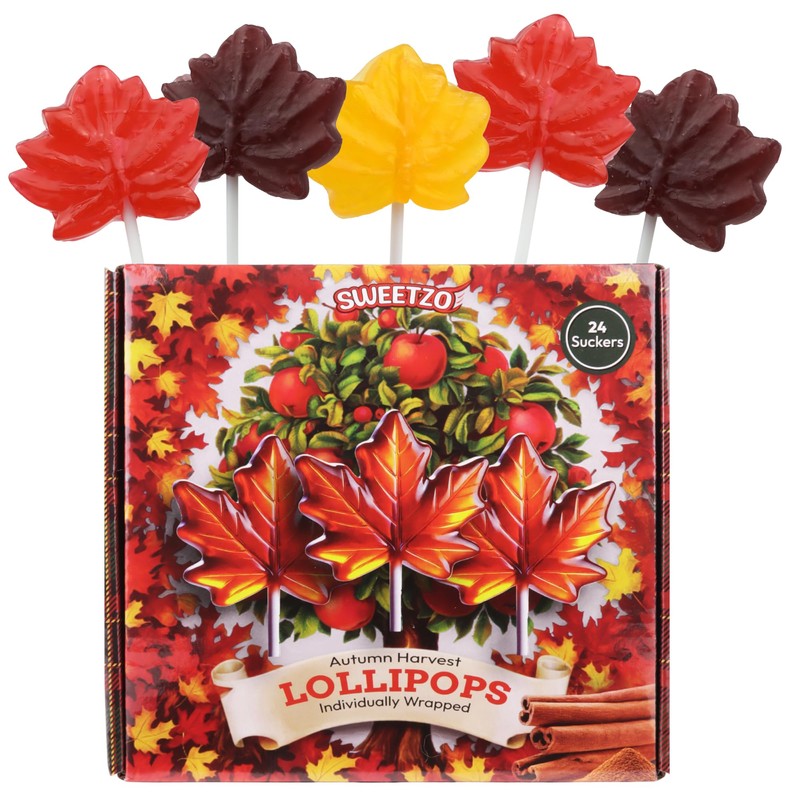 Autumn Leaf Lollipops, Individually Wrapped Thanksgiving and Fall 2025 Themed