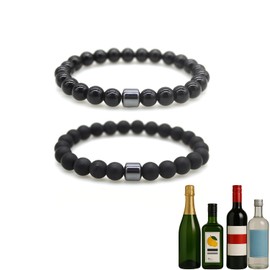 Glame Anti Alcohol Bracelet for Men Stop Drinking Alcohol Manifestation Bracelet Calming Anxiety Healing Bracelets Hematite Abstinence Assistance Natural Stone Bracelets Anxiety Stress Relief Jewelry Gifts (B)