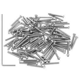 105 Pieces M2 x 16mm Button Head Socket Cap Screws, Thread Pitch 0.4mm, Sutemribor M2 Screws, 304 Stainless Steel, Fully Threaded, Silver