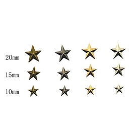 Remaches punk de metal con forma de estrella, 50 unidades (10 mm, bronce)