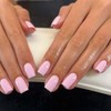 24Pcs Pink Press on Nails Short Square with Glossy Solid