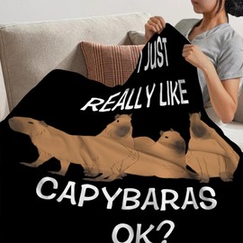 Gaakvrr Cute Capybara Animal Blanket, Capybara Blankets Throw Flannel Bed Throw Cozy Lightweight Plush Gifts for Kids Boys Girls Sofa Couch Bedroom All Season, Home Decor 130x150cm(50x60 Inch)