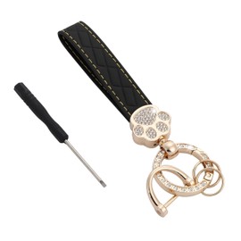 [tonecraft] キーホルダー クマ ベアー シンプル オーソドックス バッグチャーム 人気 おしゃれ 可愛い キラキラ ゴールド (ブラック)