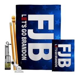 FJB Flag FJB Garden House Flag Kit Americana Political President Democrat Republican Tea Party United State American Election Decoration Banner Small Yard Gift Double-Sided, Made in USA