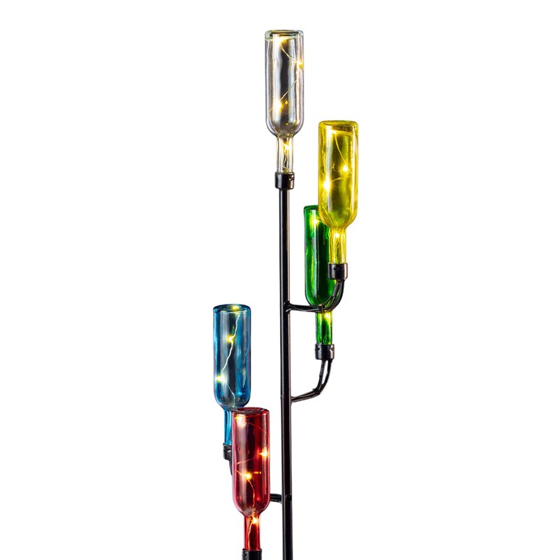 Alpine Corporation 37 Inch Tall Outdoor Colorful Glass Bottle Tree