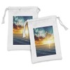 Ambesonne Ocean Fabric Pouch Set of 2, Majestic Sunset over