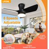 OPONL Black Ceiling Fan with Light 30inch, Large Air Volume,