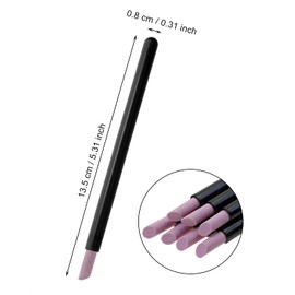 ONLYKXY 30pcs Pumice Stone Nail Cuticle Pushers 5.3in Plastic Handle Trimmer Cleaning Cuticle Remover Stick Nail File Art Manicure Pedicure Tool for Nails Home Salon Fingernail Care,Black