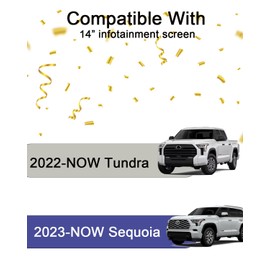 KOOGEN Tempered Glass Screen Protector for Toyota Tundra 2022-2025, Sequoia 2023-2025,Infotainment Navigation Screen Film Compatible With Tundra 2025 2024 2023 2022 Accessories - 14 inch