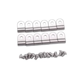 24 pcs/set 3/16" Universal Polished Silver Stainless Steel Brake Line Clamps Clips & Screws Compatible with Street Rod, Rat Rod, Hot Rod