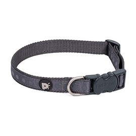 Petface Steel Tonal Dots Print Dog Collar, X-Small, Grey