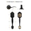 Goldenwarm Black Front Door Handle, Door Handle Exterior, Single Cylinder