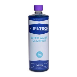 Puri Tech Chemicals Water Clarifier 1QT - Fast Acting Water Treatment - for In-ground and Above-Ground Swimming Pool - Cloudy Water Treatment Pool Clarifier