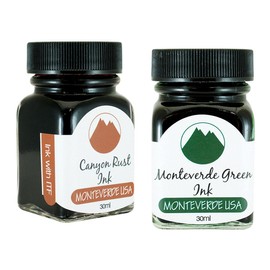 Monteverde 60ml Core Fountain Pen Ink Bottle (30ml Canyon Rust Ink Bottle G309CP, 30ml Monteverde Green Ink Bottle G309MG)