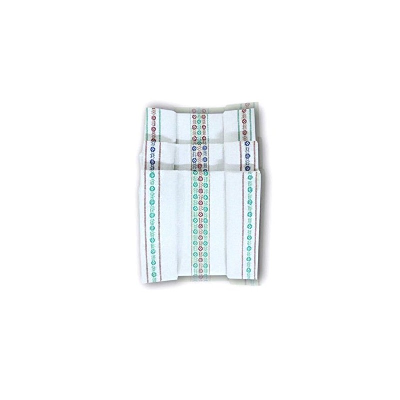 techtex Flower Stripe Kitchen, Tea/Dish & Glass Towels, pack of