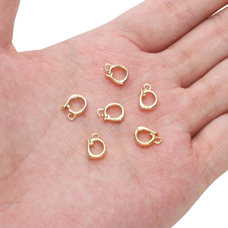 18K Gold Plated Pearl Removable Clasps 7x10mm Hole Ring Size