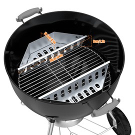 only fire 2Pcs Charcoal Basket Charcoal Briquet Holder BBQ Grilling Accessories Replacement Heavy Duty Steel Coal Holder for Weber 22 "/26" Kettle Grills