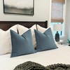 ZWJD Dusty Blue Pillow Covers 20x20 Set of 2 Chenille