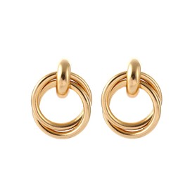 MOEEIJEW Chunky Gold Statement Earrings for Women Gold Knot Earrings Hollow Dangle Earrings Teardrop Earrings Jewelry (Gold B)