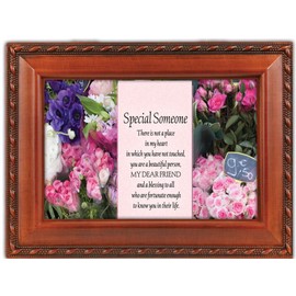 Cottage Garden Special Someone Beautiful Person Woodgrain Rope Trim Jewelry Music Box Plays Friend in Jesus