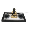 Golden Robe Buddha Monk Zen Garden With Pebbles Sand And
