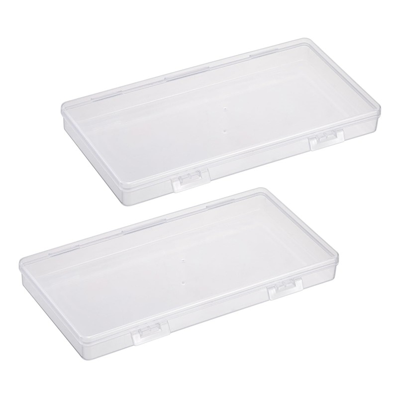 Hipiwe 2 Pack Plastic Cash Box Clear Currency Tray Rectangular