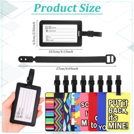 ViEinkaufen 8 Pcs Luggage Tags PVC,Suitcase Luggage Tag,Colorful Travel Tags with Name ID Card Bag Baggage Labels Handbag Tag Labels for Travel Bags Suitcases