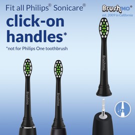 Brushmo - Cabezales de repuesto para cepillo de dientes Sonicare DiamondClean HX6063, color negro, 8 unidades