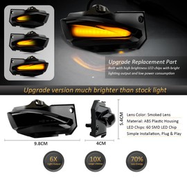 D-Lumina Sequential LED Side Mirror Turn Signal Lights Smoked Lens for Toyo-ta Corolla 2019-2024, Dynamic Indicator Mirror Marker Blinker Light Lamp, Pack of 2