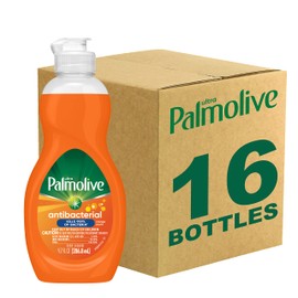 Palmolive Ultra Concentrated Antibacterial Liquid Dish Soap, Orange Scent, 9.7 Fl Oz (Pack of 16)