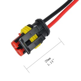 MUYI 2Pin Way 18AWG Waterproof Wire 1.0mm Series Terminal Connector-5 Kit