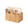 StorageWorks Hand-Woven Wicker Silverware Organizer - Water Hyacinth Cutlery Holder