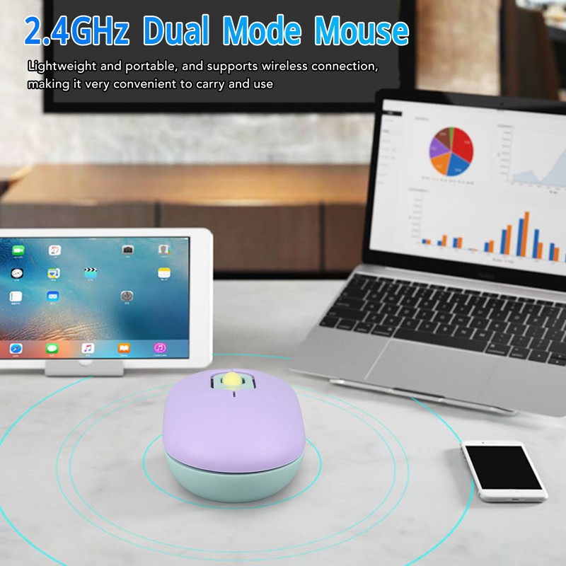 Bluetooth Wireless Mouse 2.4GHz Dual Mode Mouse Portable Silent Cordless