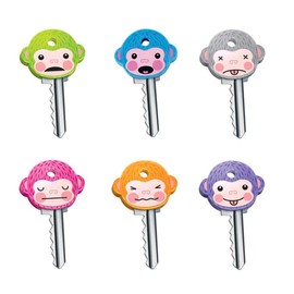 LHKJ Set of 6 Cute Monkeys Key Caps, multicoloured