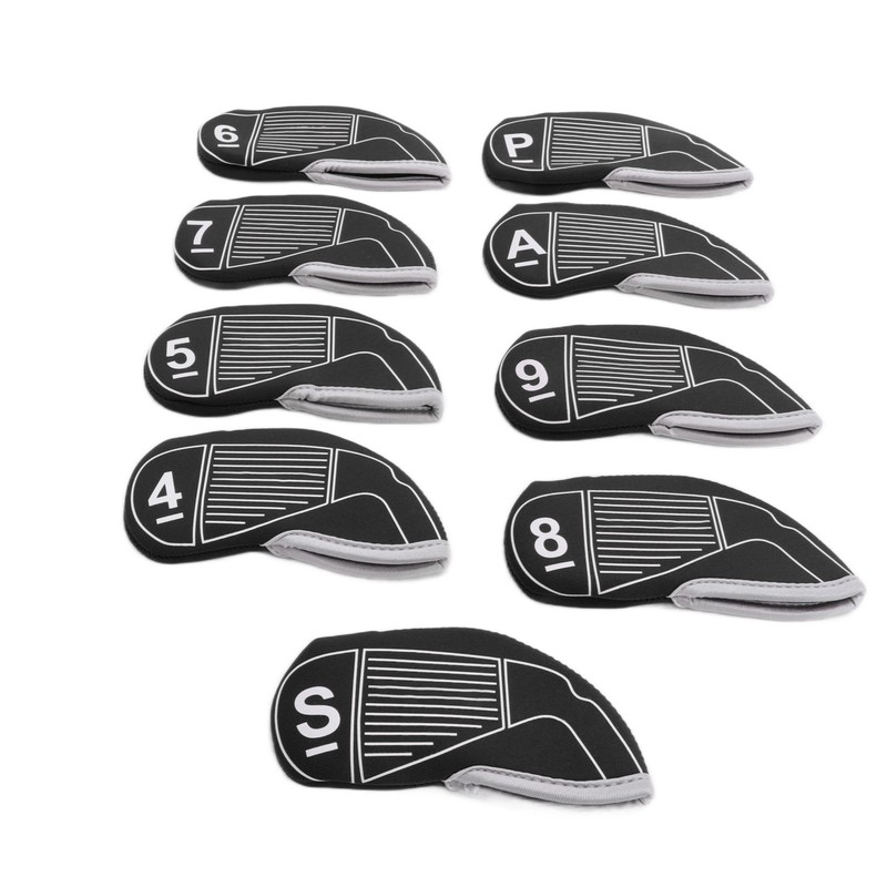 9pcs/set Golf Iron Head Covers Set Waterproof Golf Club Head
