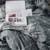 HighBuy Dark Grey Comforter Set Queen Modern Plaid Bedding Comforter