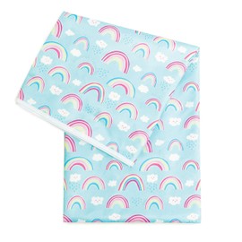 Bumkins Splat Mat, Waterproof, Washable for Floor or Table, Under Highchairs, Art, Crafts, Playtime 42x42 – Rainbows