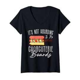 Womens Charcuterie Board with Lid Cheese Lover Meat Charcuterie V-Neck T-Shirt