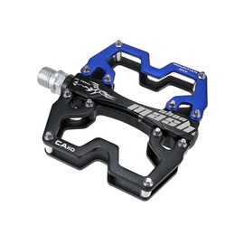 shanmashi CA110 Black Blue Mountain MTB Bike Pedals 9/16 Inch Road Bicycle Parallel Pedal Ultra-Light Aluminum Alloy Bearing Cycling Flat BMX Pedal Adult