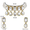 Aheli Crystal Pearl Collar de gargantilla nupcial étnica con aretes
