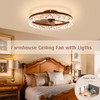 VOLISUN Farmhouse Ceiling Fans with Lights and Remote, 19.7in Low