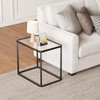 Garden 4 you Glass Side Table, Rectangle End Table with
