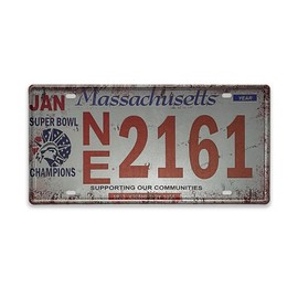 Retro Massachusetts License Plate Car Decor License Plates,Room Decoration,License Plate Souvenir,Retro Rusty Metal License Plate Souvenir Front of Car Decorative 12"X6"-21