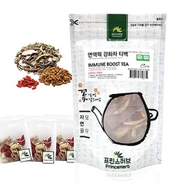 [Medicinal Korean Herb Tea] 100% NATURAL IMMUNE BOOST TEA - Roasted Liriope Platyphylla Root, Adenophora (Lady Bell) Root & Goji Berry 면역력 강화차 - 볶은맥문동, 잔대 & 구기자 티백 75g / 15 Teabags