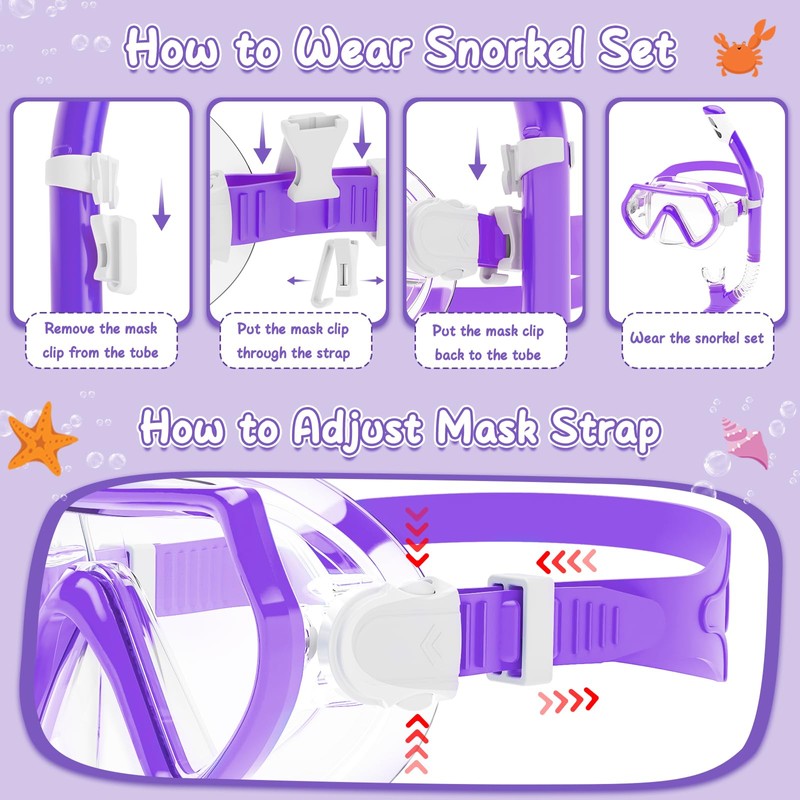 JATEKA Swimming Goggles Set for Children 4-12 Years Purple