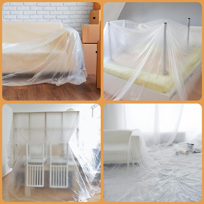 Hejo 6 Pack Extra Large Plastic Dust Sheets for Decorating