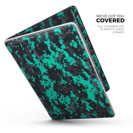 Design Skinz Bright Teal and Gray Digital Camouflage Full-Body Wrap Scratch Resistant Decal Skin-Kit Compatible with MacBook 13" Pro w/TB (A1989)