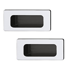 Gedotec Inlet Shell Handle Square Furniture Handle Black Anodised Silver Model H1960 | Plastic Handle Shell | Length 84 mm | Pack of 2